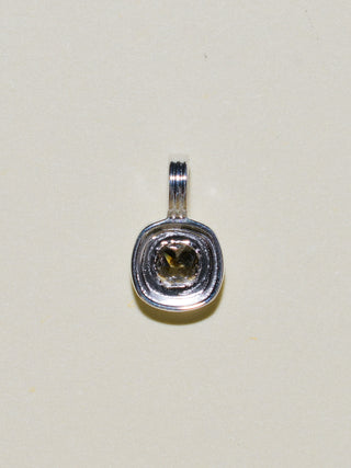 Heigh! Gray Diamond Triple Cushion Cut Charm in Sterling Silver