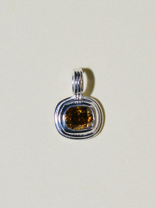 Swan Song Brown Diamond Triple East West Cushion Cut Charm in Sterling Silver