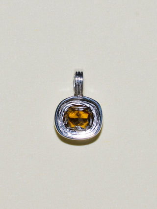 Swan Song Brown Diamond Triple East West Cushion Cut Charm in Sterling Silver