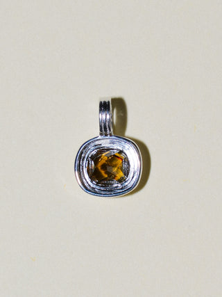 Swan Song Brown Diamond Triple East West Cushion Cut Charm in Sterling Silver