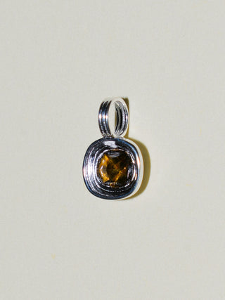 Swan Song Brown Diamond Triple East West Cushion Cut Charm in Sterling Silver