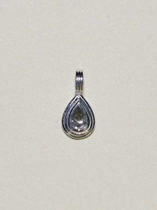 Icey Wifey Gray Diamond Triple Teardrop Cut Charm in Sterling Silver