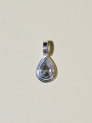 Icey Wifey Gray Diamond Triple Teardrop Cut Charm in Sterling Silver