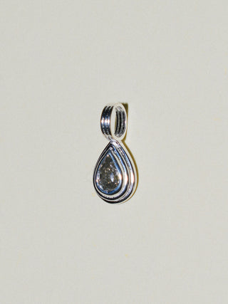Icey Wifey Gray Diamond Triple Teardrop Cut Charm in Sterling Silver