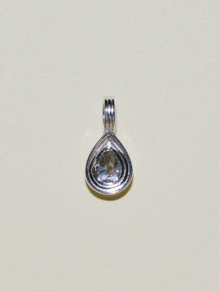 Icey Wifey Gray Diamond Triple Teardrop Cut Charm in Sterling Silver