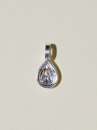 Icey Wifey Gray Diamond Triple Teardrop Cut Charm in Sterling Silver