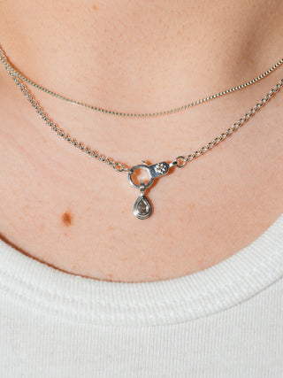 Icey Wifey Gray Diamond Triple Teardrop Cut Charm in Sterling Silver