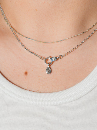 Icey Wifey Gray Diamond Triple Teardrop Cut Charm in Sterling Silver