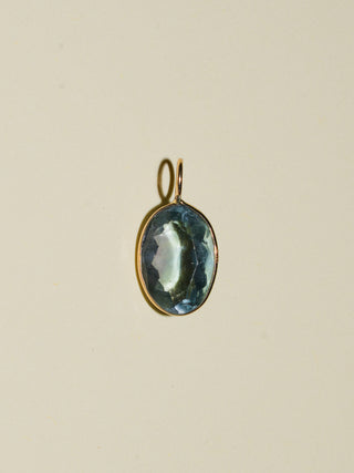 Sunset Swim Fluorite Oval Cut Charm in Yellow 14k Gold