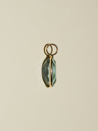 Sunset Swim Fluorite Oval Cut Charm in Yellow 14k Gold