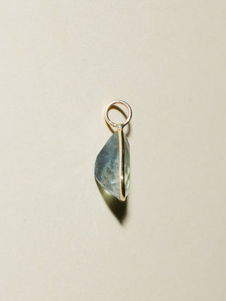 Pine Cay Fluorite Teardrop Cut Charm in Yellow 14k Gold