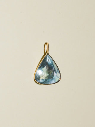 Pine Cay Fluorite Teardrop Cut Charm in Yellow 14k Gold