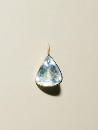 Pine Cay Fluorite Teardrop Cut Charm in Yellow 14k Gold