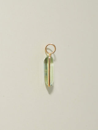 Tidepool Fluorite Emerald Cut Charm in Yellow 14k Gold
