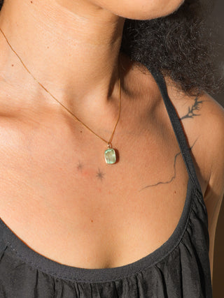 Out at Sea Fluorite Can Cut Charm in Yellow 14k Gold