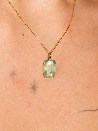 Out at Sea Fluorite Can Cut Charm in Yellow 14k Gold