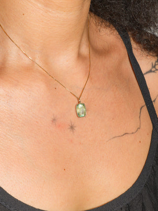 Out at Sea Fluorite Can Cut Charm in Yellow 14k Gold