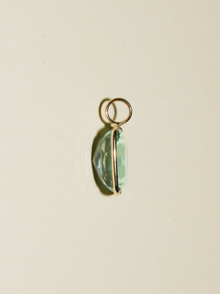 Smeralda Fluorite Cushion Cut Charm in Yellow 14k Gold