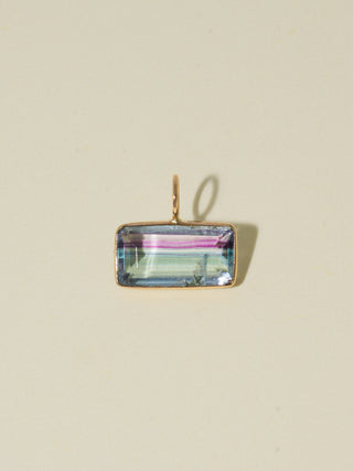 Beachcomber Fluorite East West Emerald Cut Charm in Yellow 14k Gold