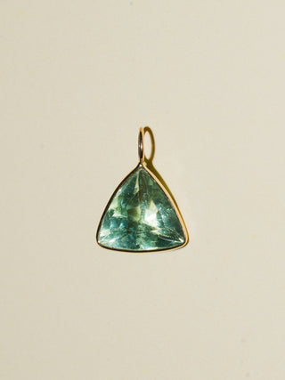 Maunday Fluorite Trillion Cut Charm in Yellow 14k Gold