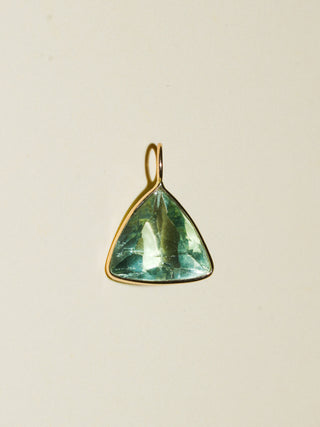 Maunday Fluorite Trillion Cut Charm in Yellow 14k Gold