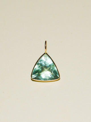 Maunday Fluorite Trillion Cut Charm in Yellow 14k Gold