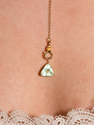 Maunday Fluorite Trillion Cut Charm in Yellow 14k Gold