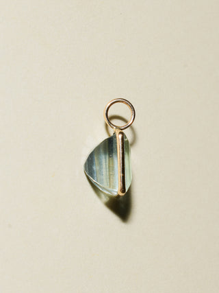 Half Moon Cay Fluorite Square Cut Charm in Yellow 14k Gold