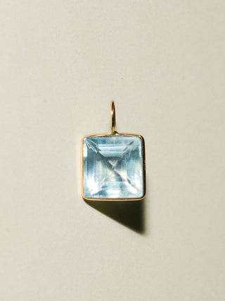 Half Moon Cay Fluorite Square Cut Charm in Yellow 14k Gold