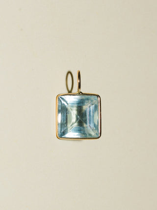 Half Moon Cay Fluorite Square Cut Charm in Yellow 14k Gold