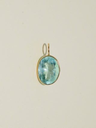 Give me a Sip Fluroite Oval Cut Charm in Yellow 14k Gold
