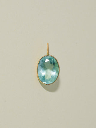 Give me a Sip Fluroite Oval Cut Charm in Yellow 14k Gold