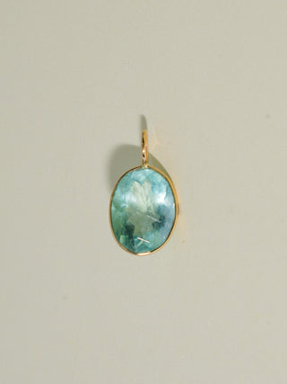 Give me a Sip Fluroite Oval Cut Charm in Yellow 14k Gold