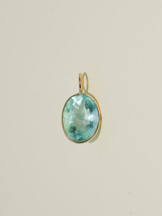 Give me a Sip Fluroite Oval Cut Charm in Yellow 14k Gold
