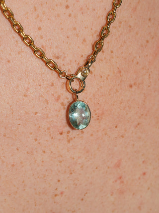 Give me a Sip Fluroite Oval Cut Charm in Yellow 14k Gold
