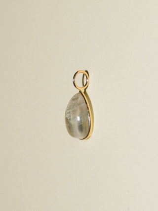 Moon of a Moonstone Teardrop Cabochon Charm in Yellow 14k Gold