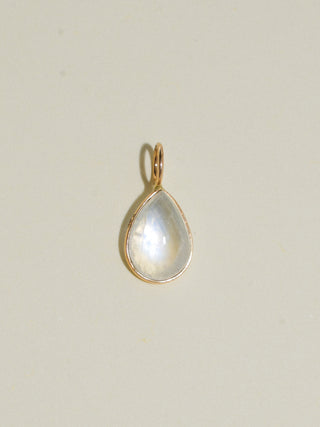 Beach Spells Moonstone Teardrop Cabochon Charm in Yellow 14k Gold