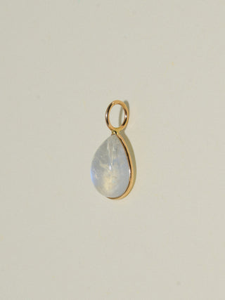 Beach Spells Moonstone Teardrop Cabochon Charm in Yellow 14k Gold