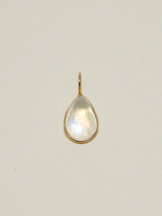 Beach Spells Moonstone Teardrop Cabochon Charm in Yellow 14k Gold