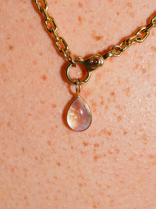 Beach Spells Moonstone Teardrop Cabochon Charm in Yellow 14k Gold