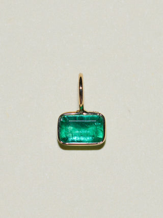 Skyline Emerald East West Emerald Cut Charm in Yellow 14k Gold