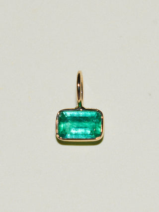 Skyline Emerald East West Emerald Cut Charm in Yellow 14k Gold