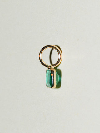 Skyline Emerald East West Emerald Cut Charm in Yellow 14k Gold