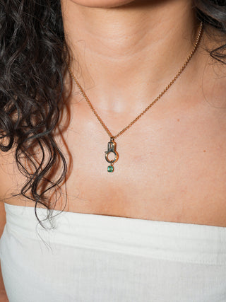 Envy Me Emerald Emerald Cut Charm in Yellow 14k Gold