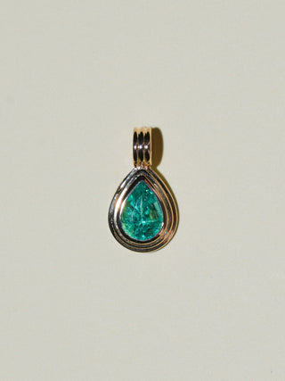 Chiquita Emerald Triple Teardrop Cut Charm in Yellow 14k Gold