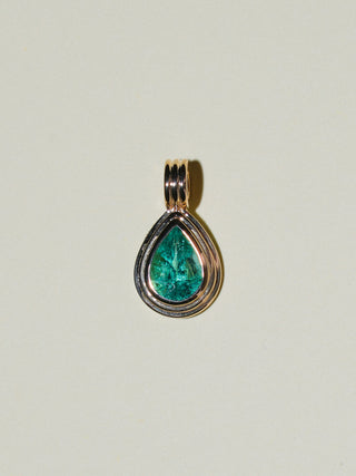 Chiquita Emerald Triple Teardrop Cut Charm in Yellow 14k Gold