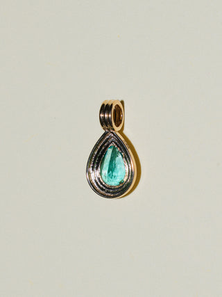 Chiquita Emerald Triple Teardrop Cut Charm in Yellow 14k Gold