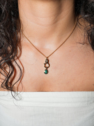 Chiquita Emerald Triple Teardrop Cut Charm in Yellow 14k Gold
