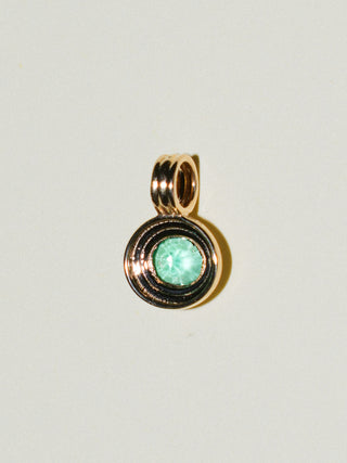 Princess Treatment Emerald Triple East to West Oval Cut Charm in Yellow 14k Gold