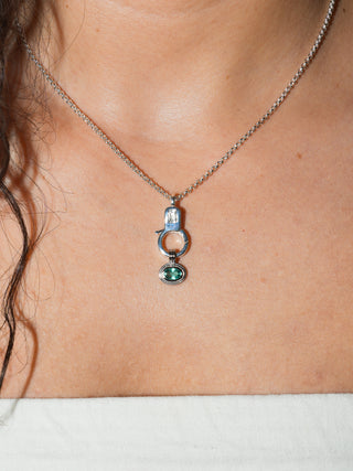 Freshly Squeezed Emerald Triple East to West Oval Cut Charm in White 14k Gold